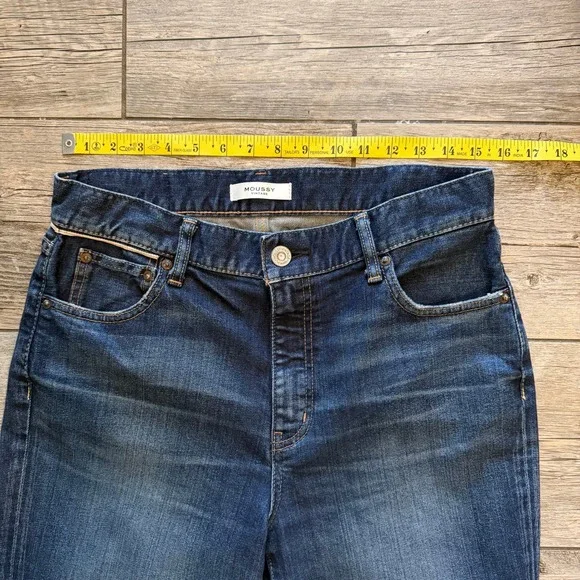 MOUSSY VINTAGE Jeans Women's Dark Wash Flare Leg Slit Denim Size 29